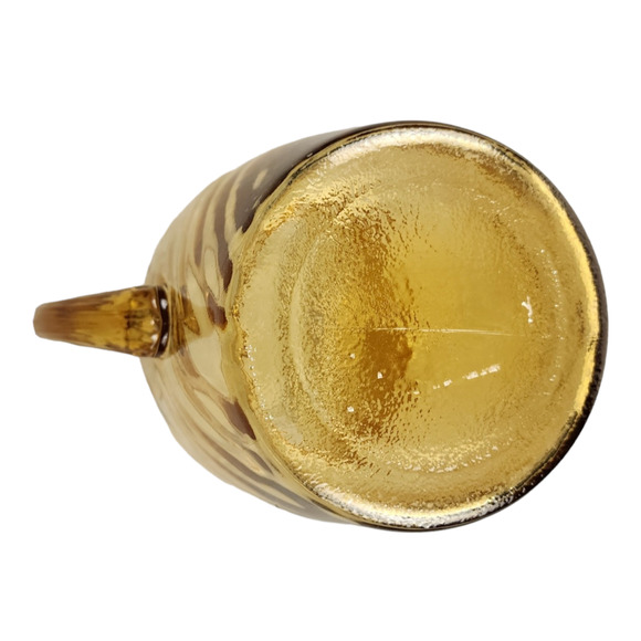 Vintage Anchor Hocking Glass Pitcher w Ice Lip Amber Swirl Twisted - Picture 4 of 4